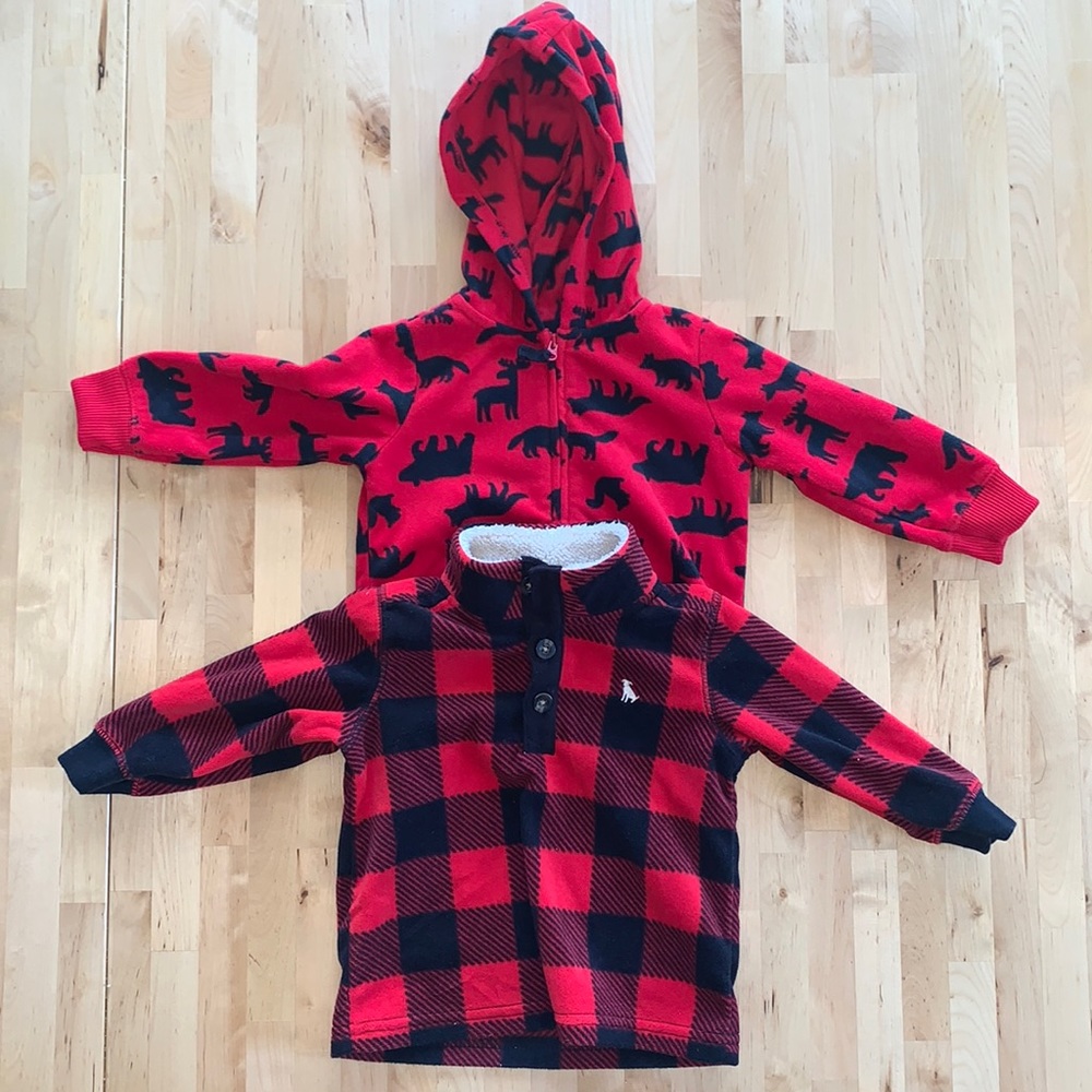 Fleece Carter’s sweatshirt bundle of 2 - never worn- 12M
